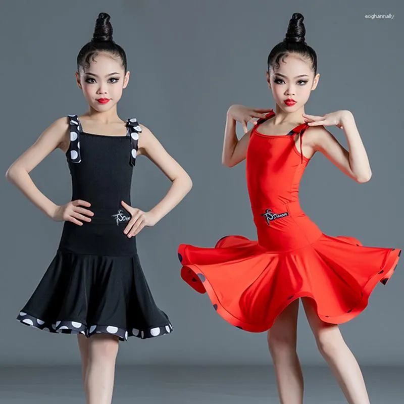 Sahne Giyim Yaz Latin Dans Elbisesi Kızlar İçin Samba Eğitim Giysileri Rumba Tango Dans Yarışması Kostüm Chacha Dance Goodwear VDB5035