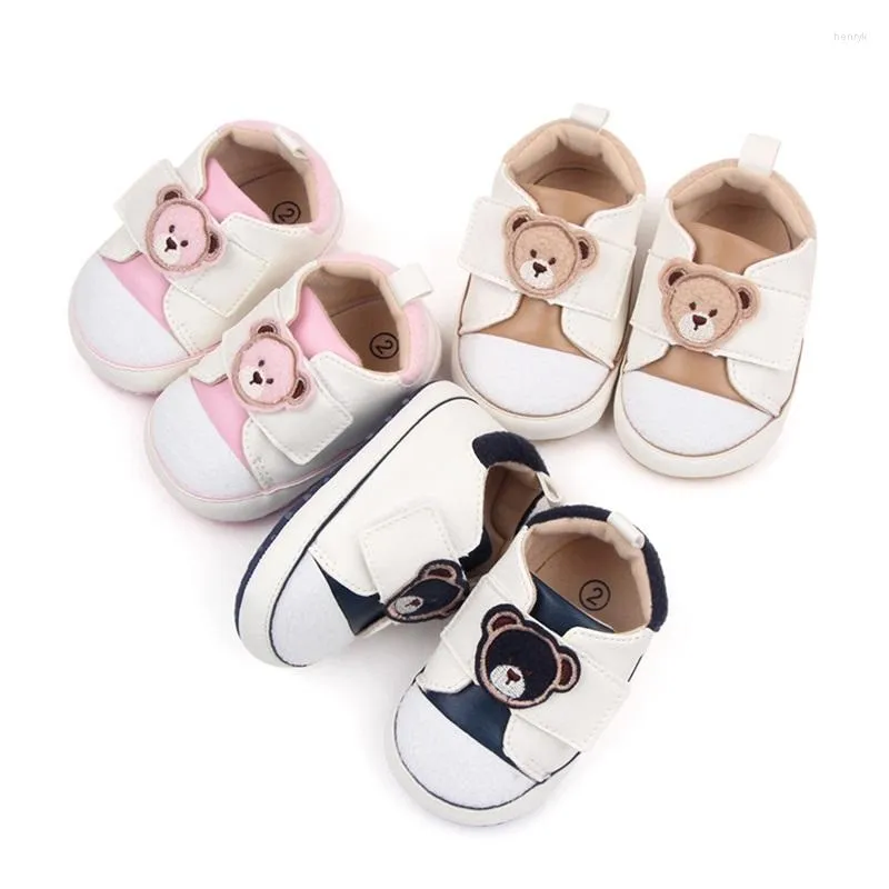 First Walkers 0-18M Baby Lovely Shoes Born Infant Cartoon Bear Pattern Non-Slip Crib Toddler Sneakers