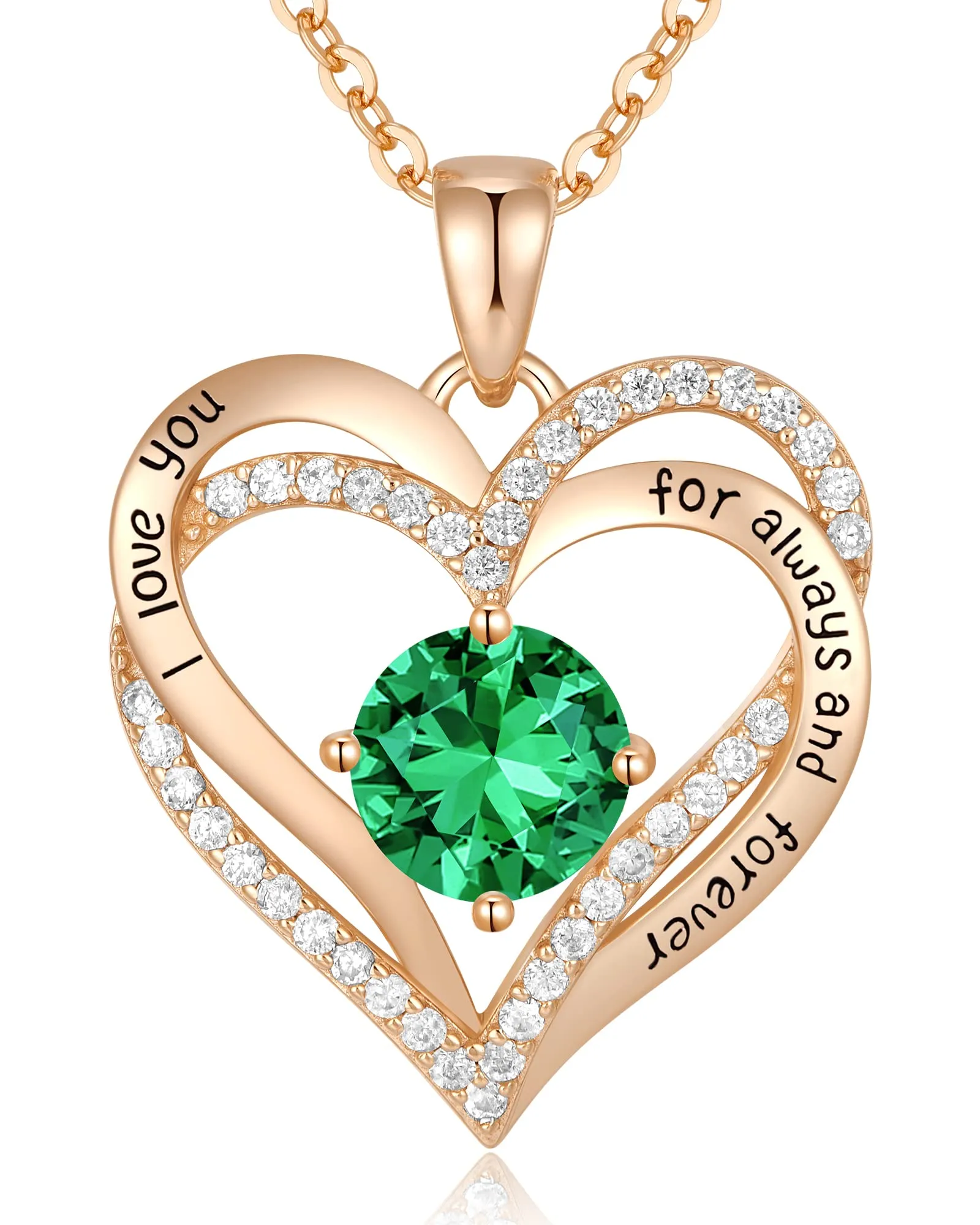 CDE Forever Love Collane con ciondolo a forma di cuore per donna Argento sterling 925 con pietra portafortuna Zirconia, gioielli regalo per donne Mamma Fidanzata Ragazze Lei D43251