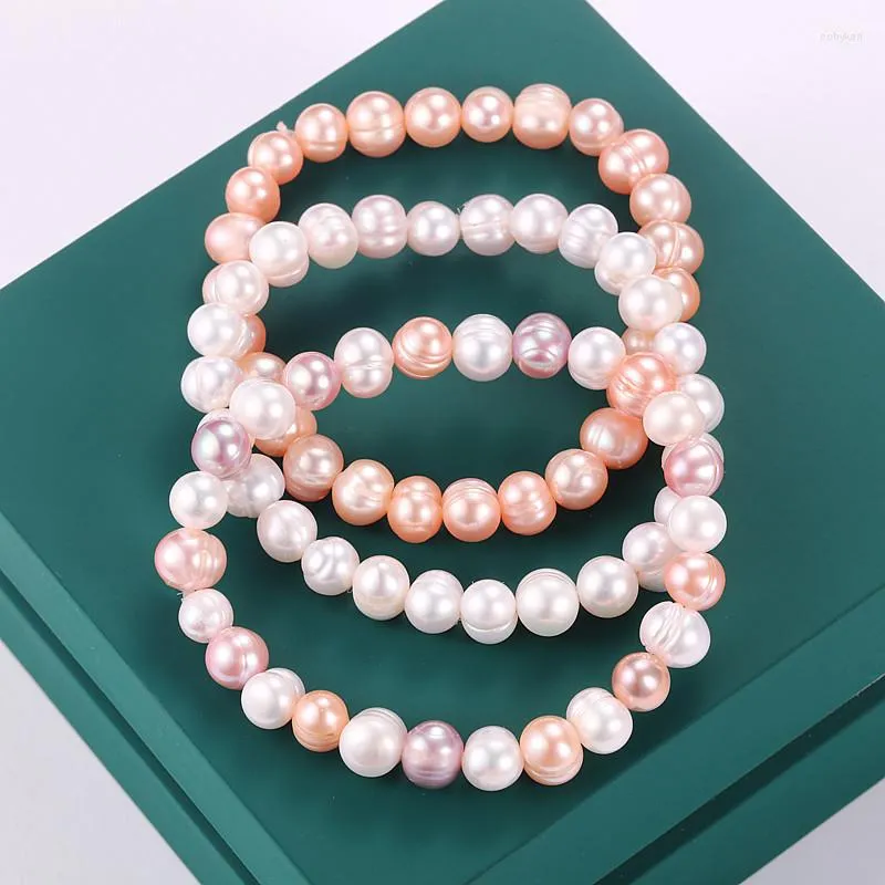 Strand Pearl Armband Elegant Simple Freshwater 3 Färger Tillbehör för kvinnor 2023