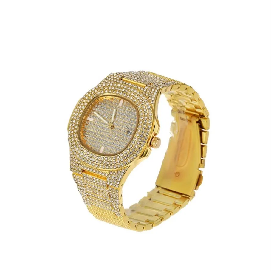 Дизайнерские мужские смотрят модные бриллианты высококачественные iced out watch watch hip hop rose gold silver black watch333i