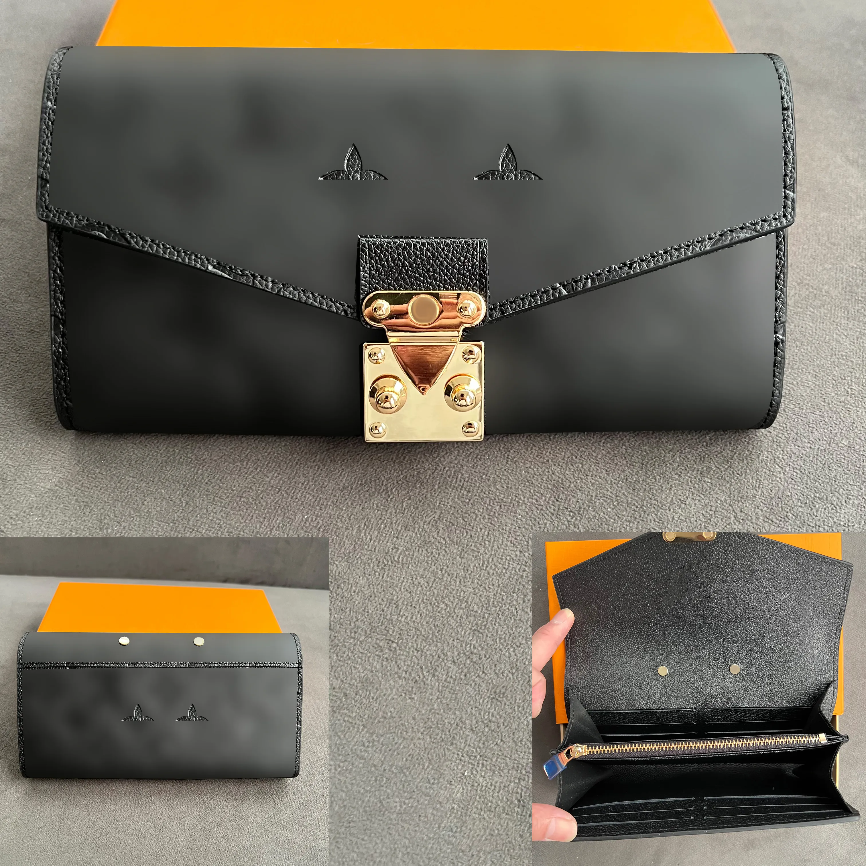 7A moda de qualidade Luxo Feminino Masculino Couro Genuíno bolsas de moedas longas Carteiras zippy de designer porta-passaporte porta-cartões carteira porta-chaves bolsa portafoglio uomo Bolsa