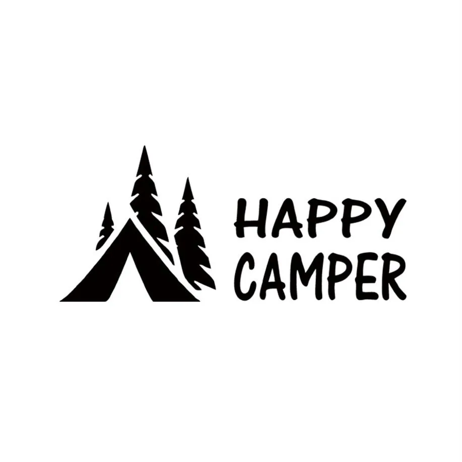 2017 Happy Camper Camping Vinyl Graphics Decals наклейка для автомобильного грузовика JDM311P