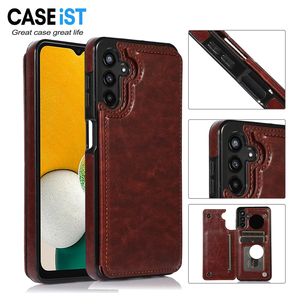 CASEiST Luxury Flip Leather Phone Cases Carteira Slots para cartão de crédito Stand Holder Sintético PU Capas móveis para Samsung S22 21 20 Plus Ultra FE A10 20 30 40 50 70 51 71 12 52 72