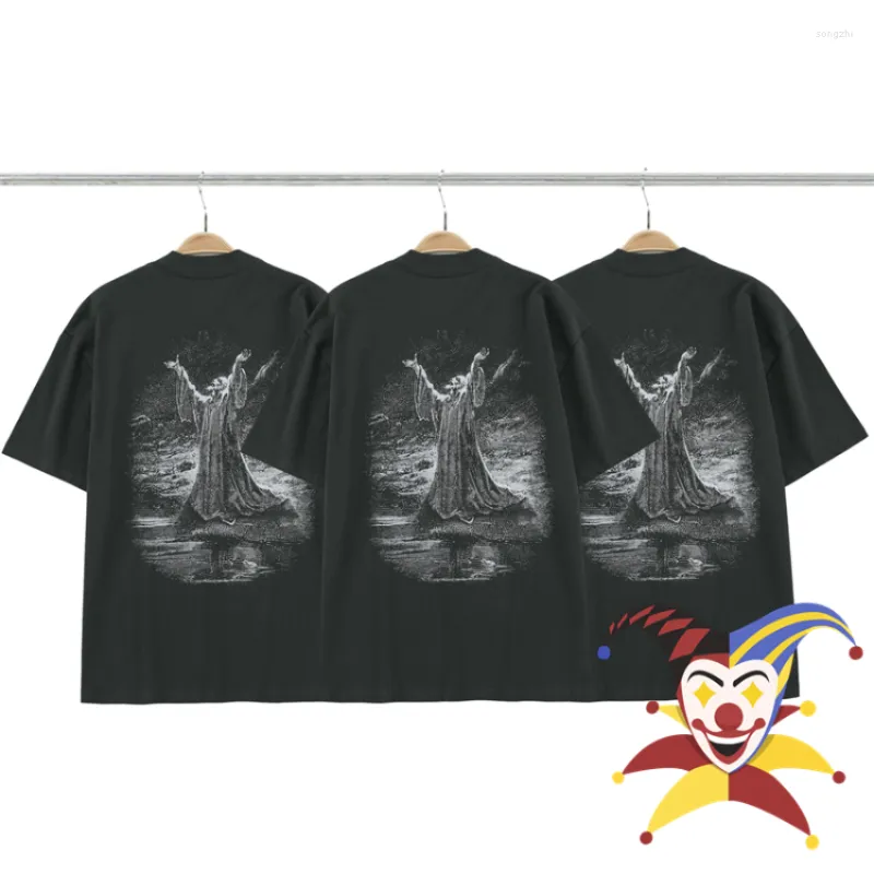 남자 T 셔츠 무거운 직물 디지털 인쇄 티셔츠 대형 캐주얼 티