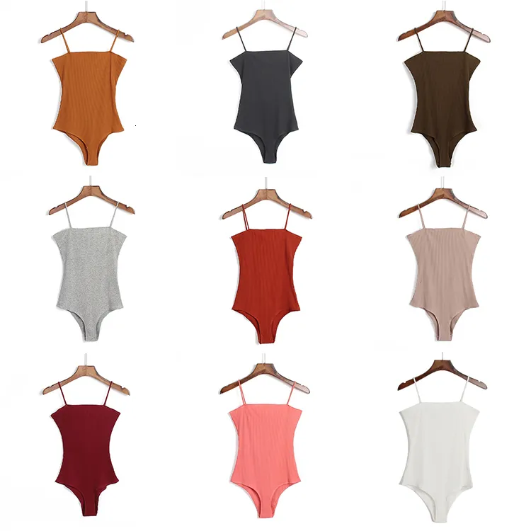 Femmes Combinaisons Barboteuses P474 Femmes Spaghetti Strap Sexy Dos Nu Body Femmes D'été Bodycon Camisole Bodys Noir Blanc Combinaisons Tops 230729