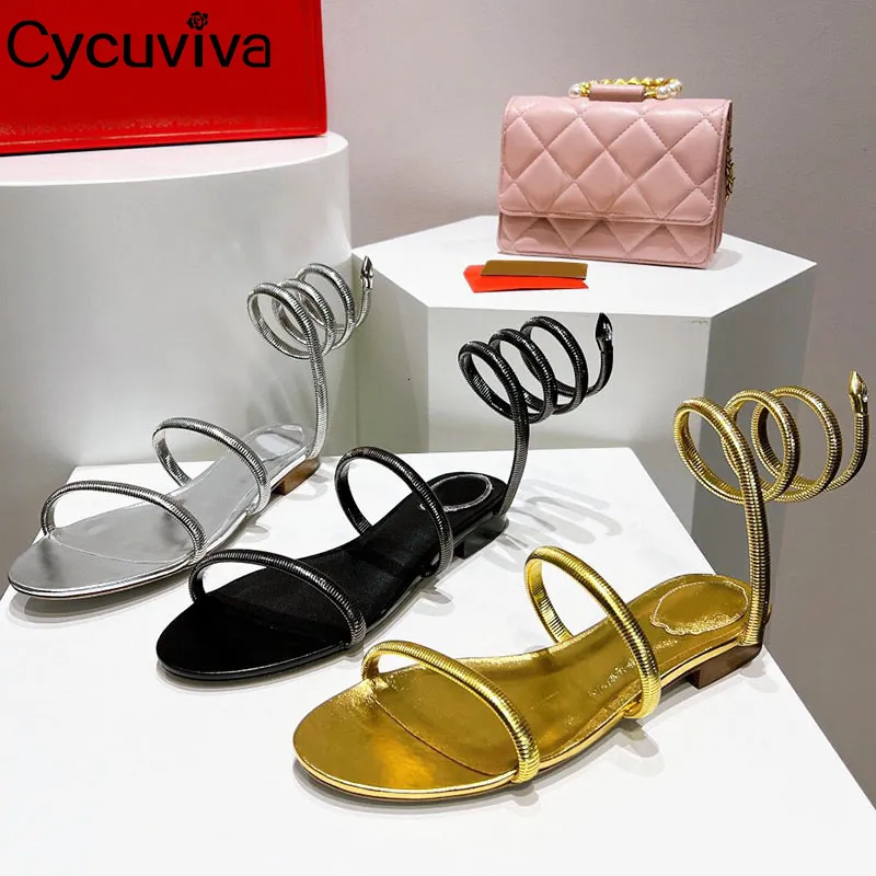 Chaussures habillées cheville Sneake Strap femmes sandales été plat vacances gladiateur sandales Sexy tresse désherbage chaussures femmes Sandalias Mujer 230729