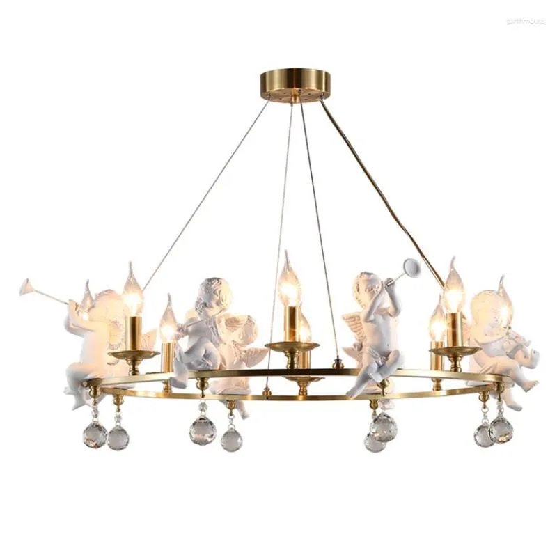 Ljuskronor American Circle All Copper Angel Lights Study Bedroom Living Room Retro Dining Children's Lighting