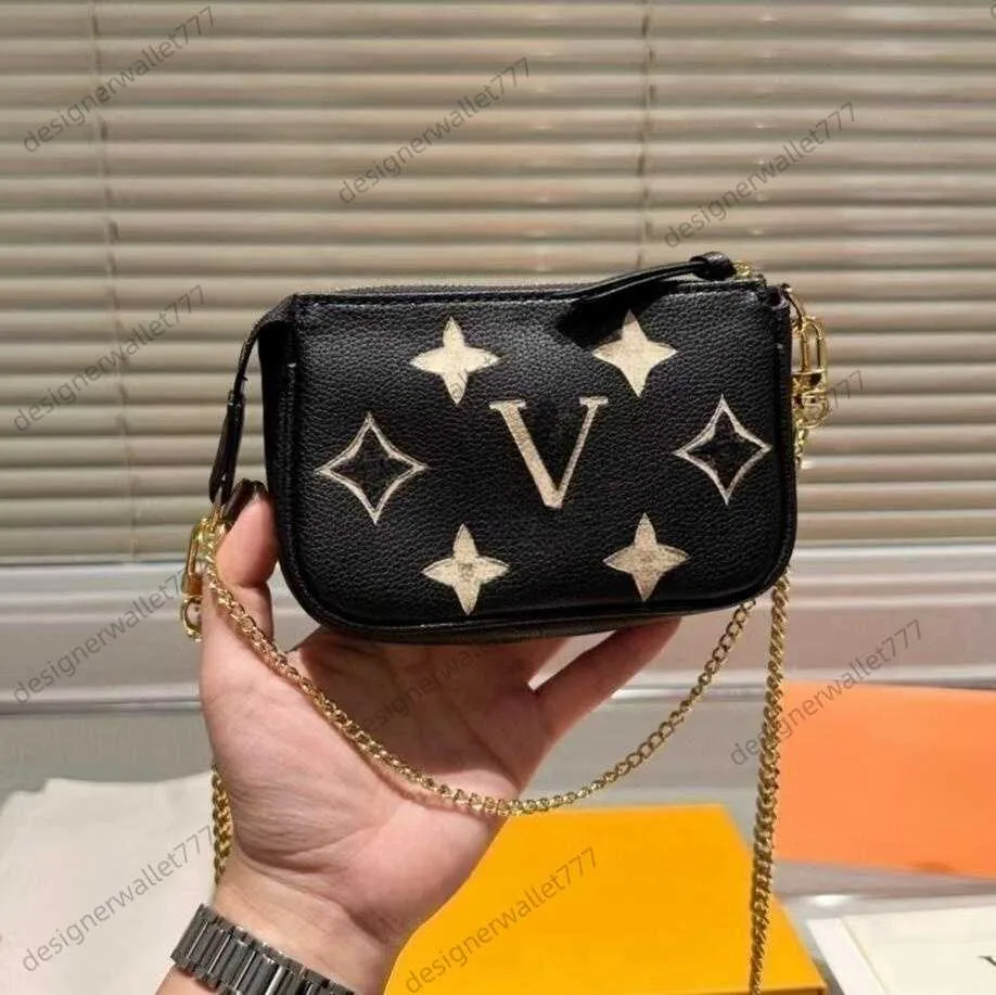 Luxury Womens Designer Bag Louiseits Mini Pochette Pool läder axelväska viutonits kedja blixtlås crossbody väskor dam mode handväska handväska hög kvalitet