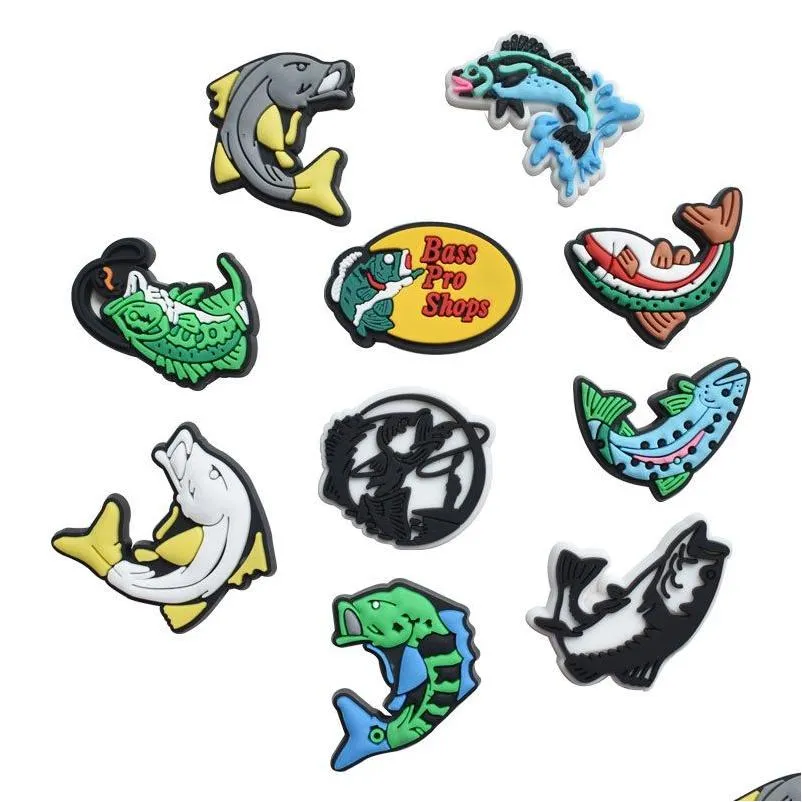 Accessori per parti di scarpe Fibbia per animali in pvc per intasamento Charms Spille Bottoni Drop Delivery Series a caso