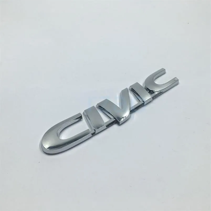 أسلوب جديد لـ Honda Civic Silver Letters Emblem Logo Badge Car الخلفي صندوق تزيين التزيين 235g