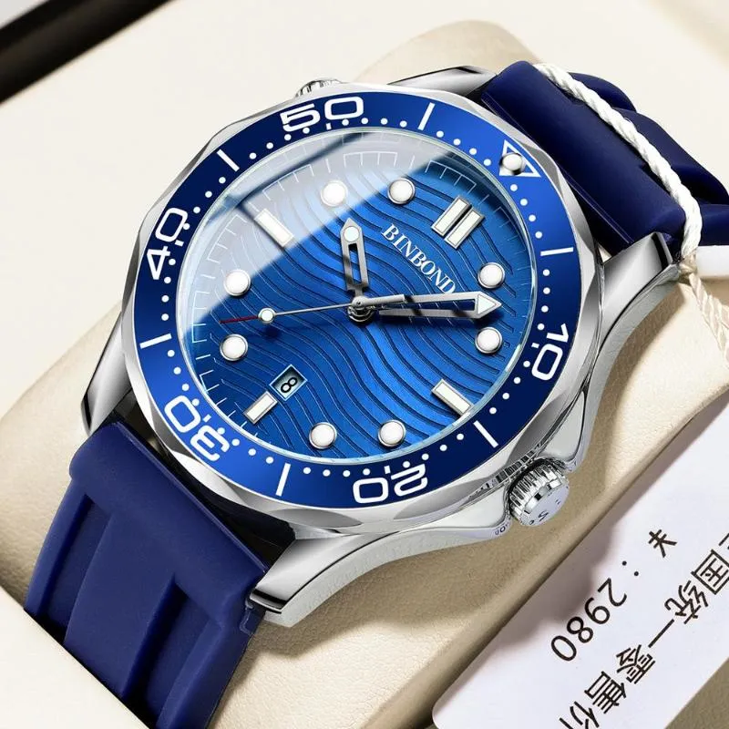 Zegarek luksusowe zakrzywione projekt męski kwarcowy kwarc zegarek automatyczny ruch wodoodporny ręczny zegar mody na rękę sportową rękę