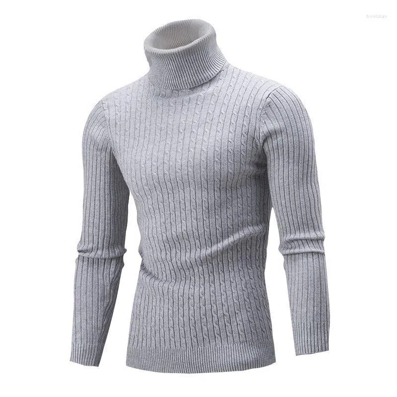 Men's Hoodies Knitwear Autumn And Winter European American Turtleneck Color Twist Undershirt Sweater Men