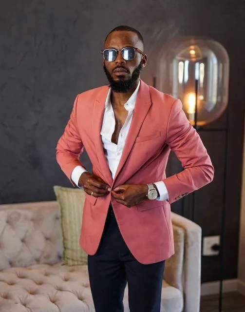 Pink Suits Men'S Stylish Casual Solid Blazer Business Wedding Party Outwear Coat  Suit Tops - Walmart.com