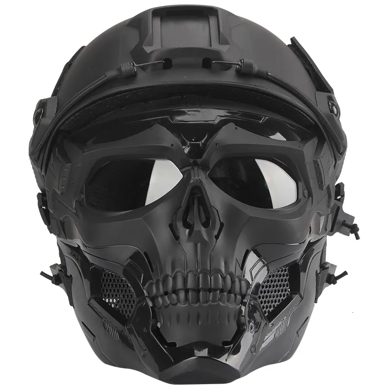 Capacetes de ciclismo CS Field Tactical Equipment Adapter Tactical Paintball Skull Masks Respirável Shooting Hunting Masks Men Full Face Helmet 230728