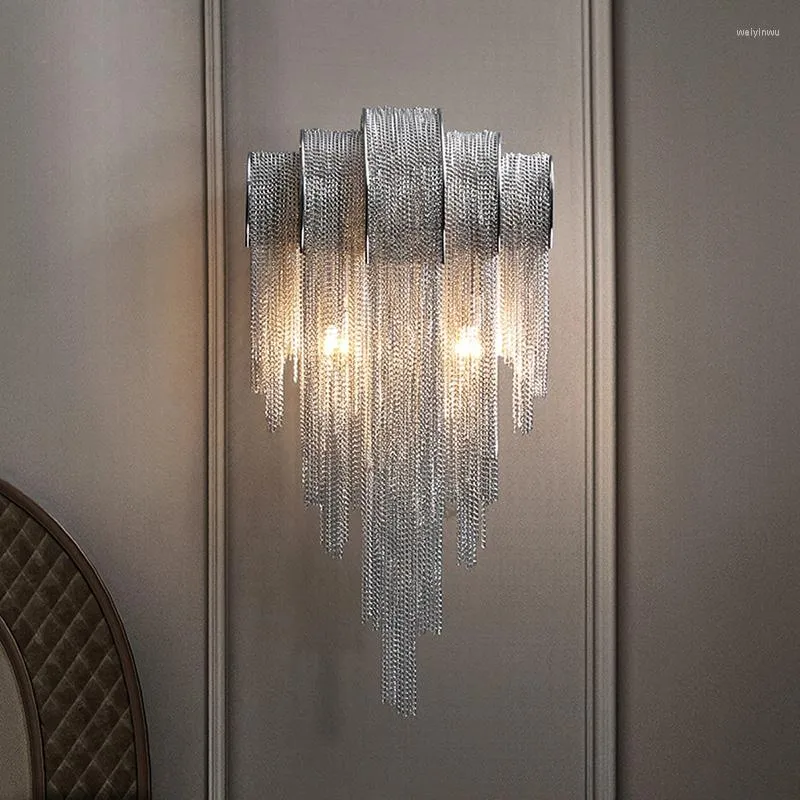 Appliques Murales Décor De Chambre Led Art Lustre Suspension Lampadaire Moderne Perle De Cristal Personnalité Créative Grand Escalier De Villa Américaine