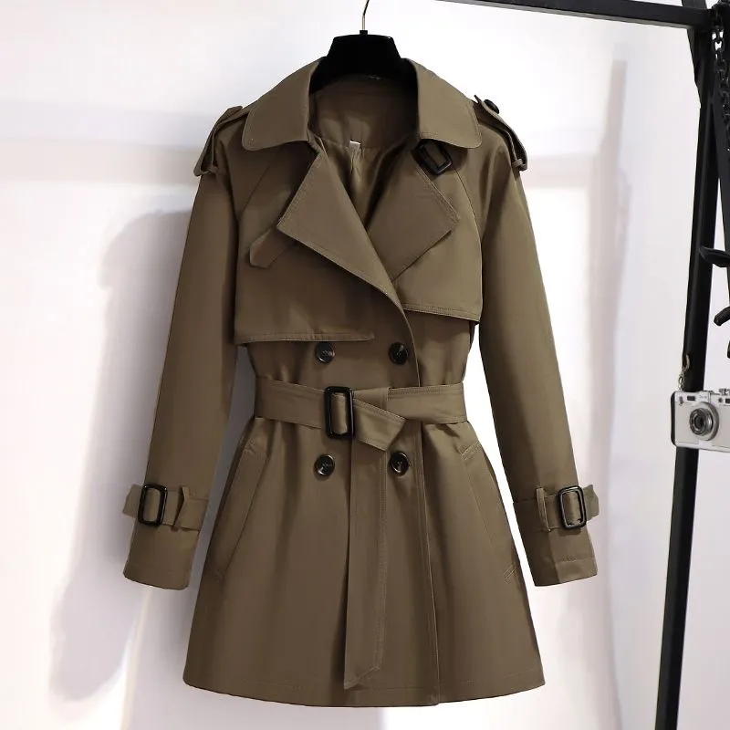 Luxury Designer Petite Belted Trench Coat Loose Belt Luxury Designer Petite Belted Trench Coat Loose Belt