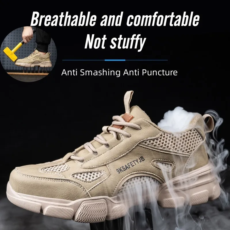 Sapatos de Segurança Estilo Verão Sapatos de Segurança Para Homens Tênis Leve Respirável Confortável Indestrutível Hombre Trabalho Tênis 230729