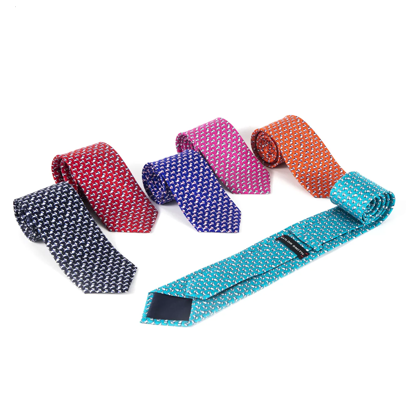 Neckband skräddarsydda Smith 100% sidenband för män handgjorda slips med djurmönster slips fars dag födelsedagspresent 230728