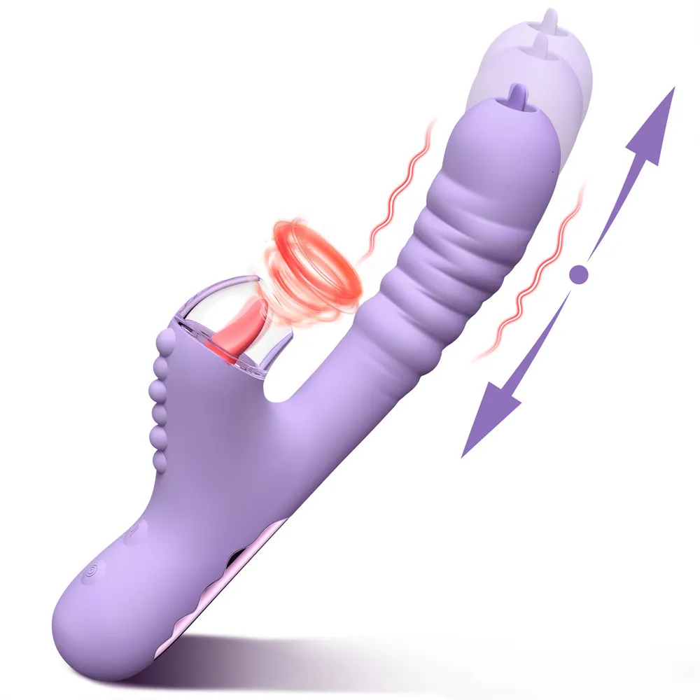 Vibrators AAV 4 in 1 Thrusting Dildo Vibrator 9.5 Inch Rabbit Vibrator Clit Sucking G Spot Clitoris Stimulator Sex Toys for Women Sex Shop 230728