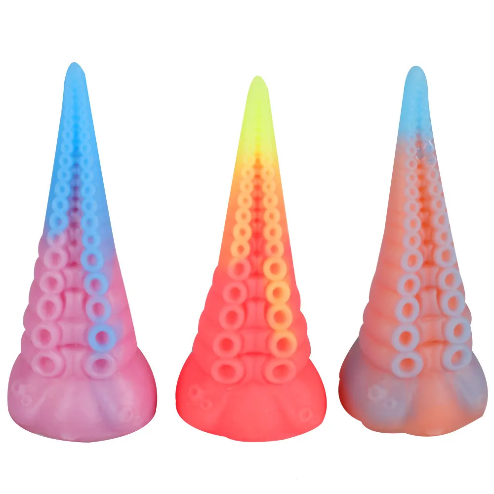 Dildos / Dongs Productos del sexo Silicona líquida Color mezclado Pulpo Tentáculo Vestibular Anal Plug Pene en forma Sexyshop Dildo Mujer grande Gay 230728