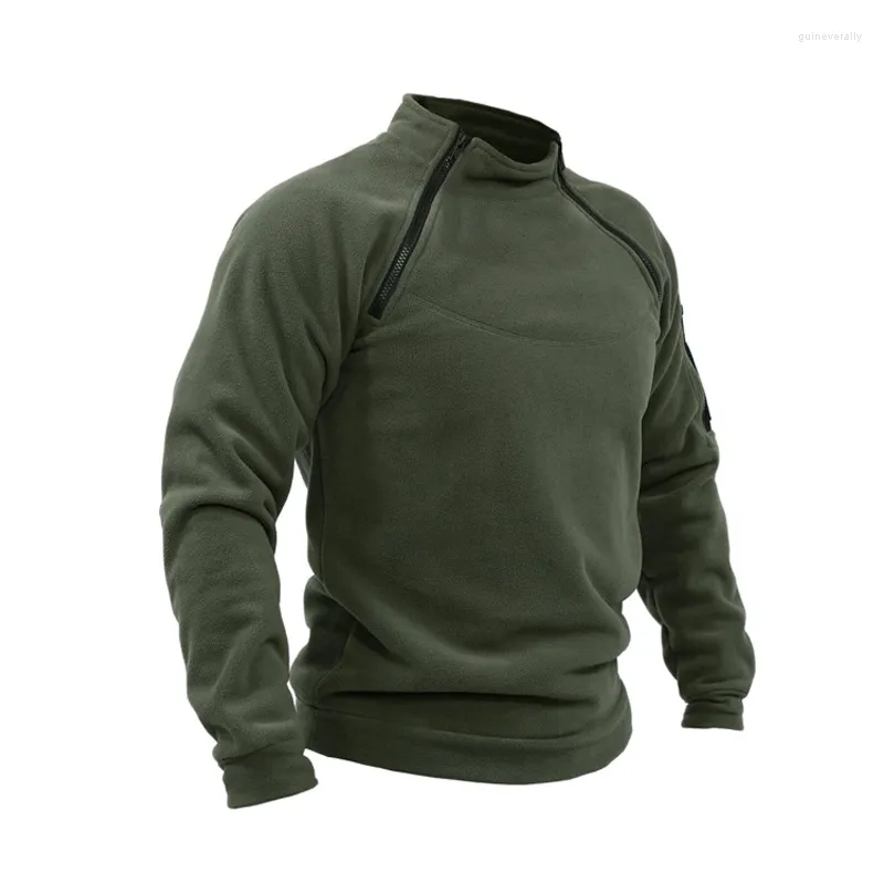 Giacche da uomo Giacca tattica da esterno Abbigliamento da caccia Cerniere laterali calde Pullover in pile Cappotto autunnale antivento maschile Biancheria intima militare