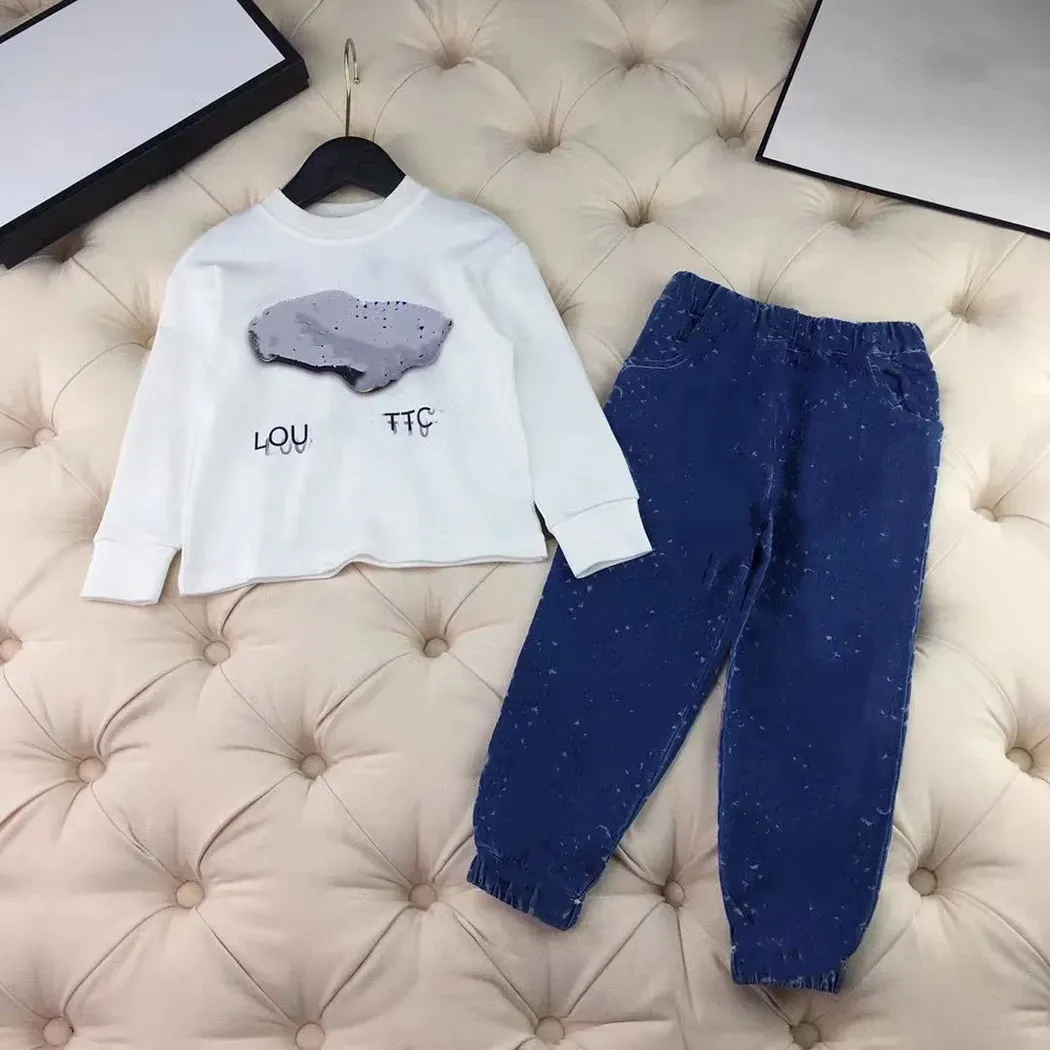 kid set costume baby sets créateur de vêtements pour tout-petits sweater capot de piste à capuche en deux pièces à manches longues de sport de luxe assorti