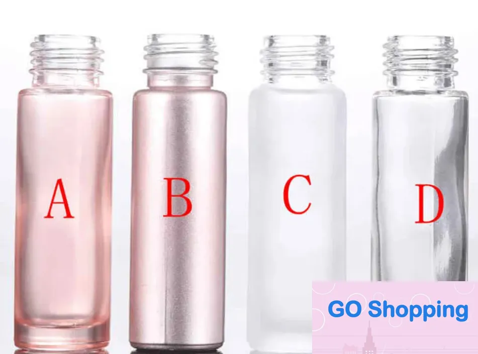 Quatily frosted glass ball bottle New 10ml rose gold ball bottle eye massage roller ball bottle color