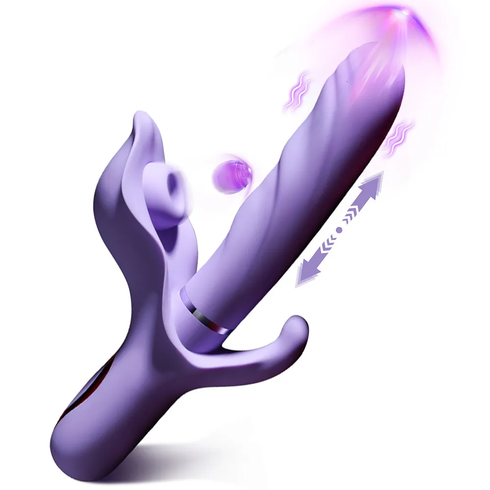 anal vaginal vibrator Realistic 4-in-1 Vibrating Anal & Vaginal Dildo with Suction main image 1