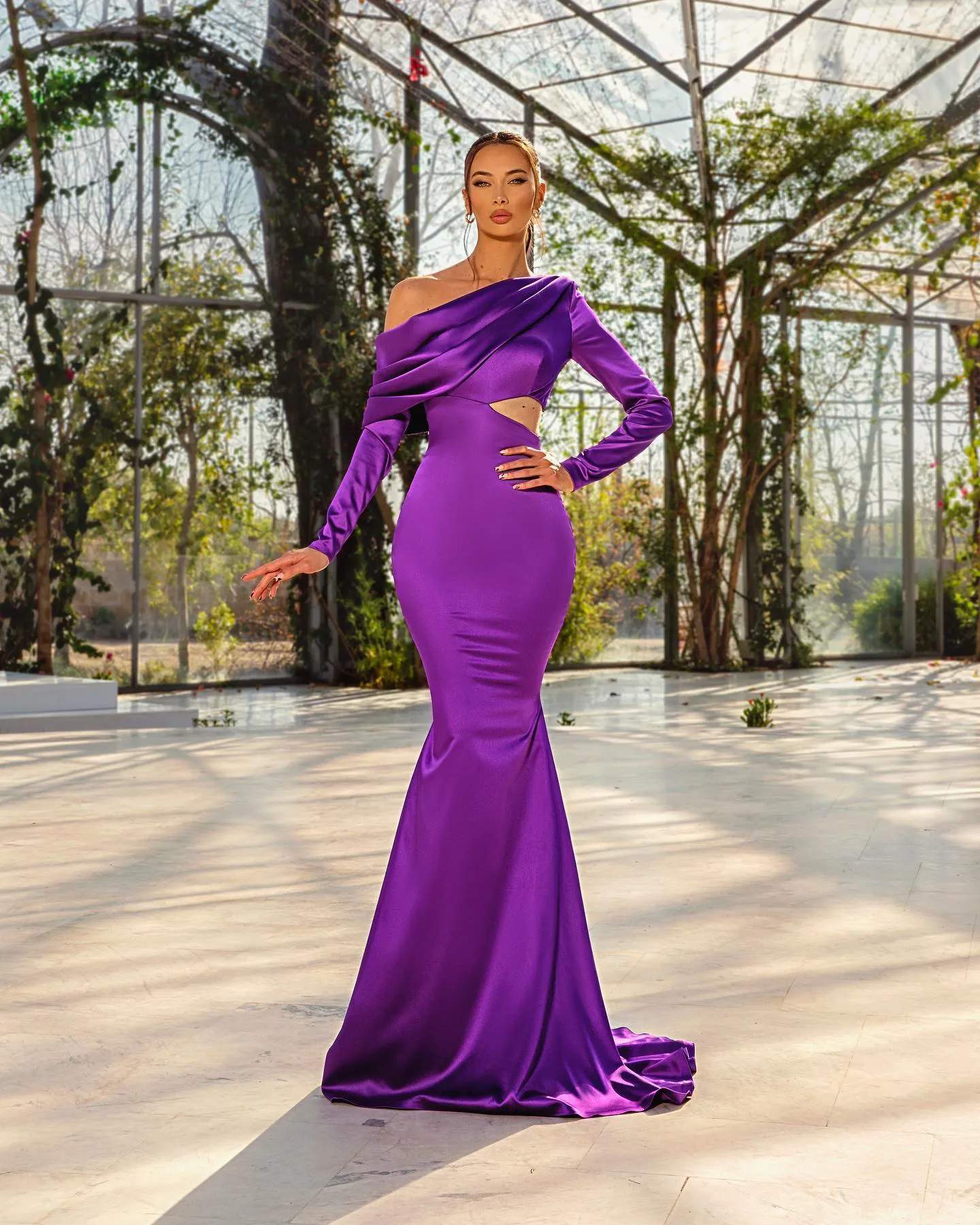 purple evening dresses