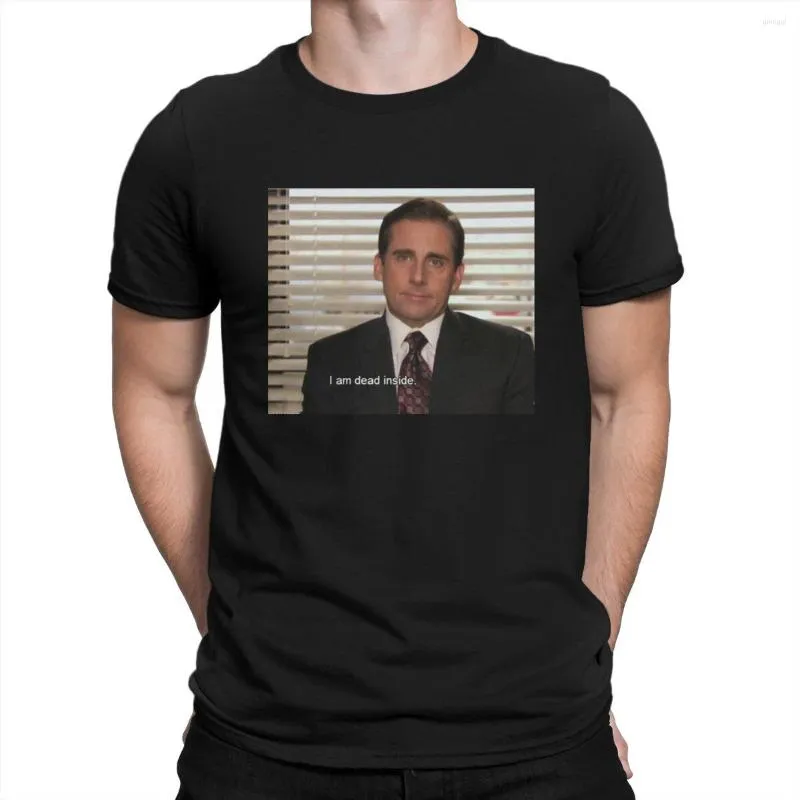 Camisetas masculinas Tv Show Est TShirt para homens The Office I Am Dead Inside Michael Scound Neck Basic Shirt Personalizar roupas de presente