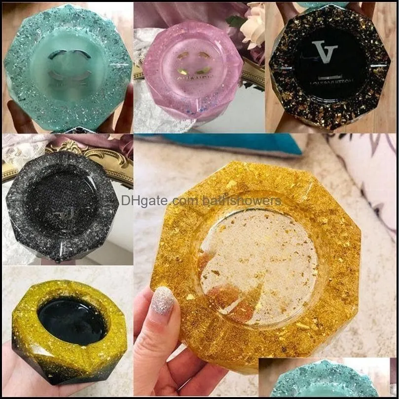 AshTrays 6 Styles Sile Ashtray Creative Round Anti-Chock Smoke Ash Tray Fashion Miljö Hem KTV Drop Delivery Garden Hushåll Dhynk