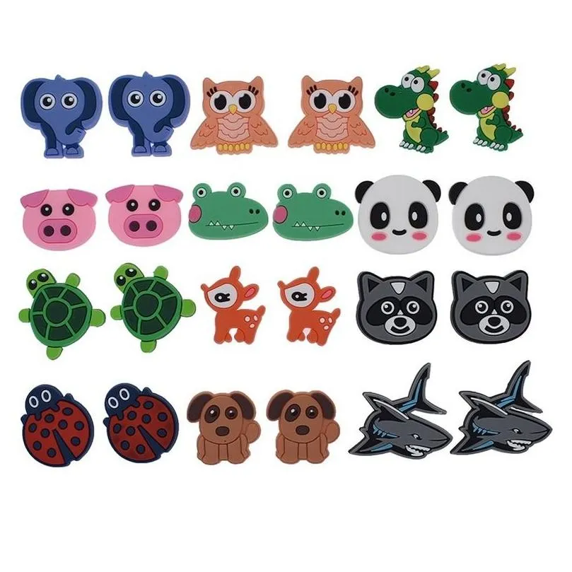 Shoe Parts Accessories 100Pcs Cartoon Animal Clog Charms For Decoration Charm Bracelet Wristband Decor Birthday Chritmas Gif Series Randomly