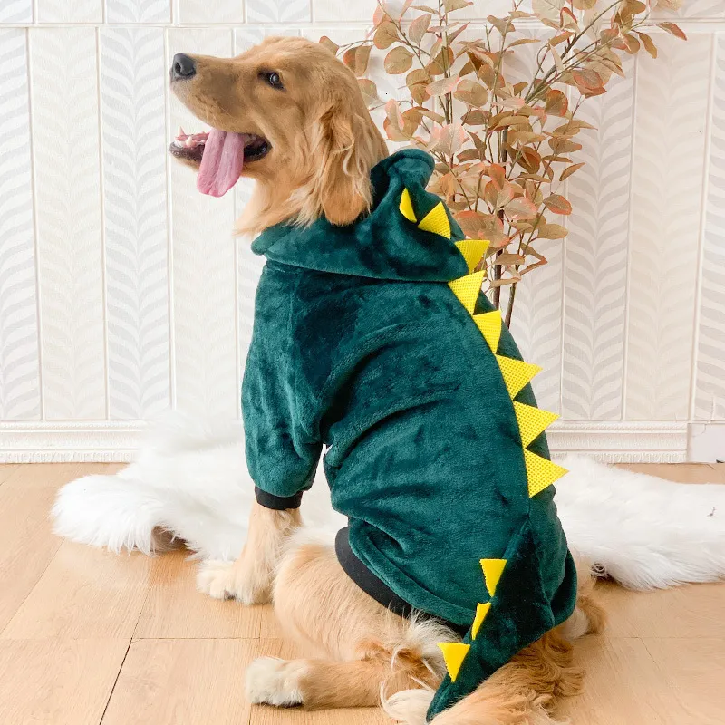 Hondenkleding Grote Hondenkleding Grappige Dinosaurus Tijger Winter Fleece Kleding Kleding Winter Warm Middelgrote en Grote Honden Herfst Winter Pet Items 230729