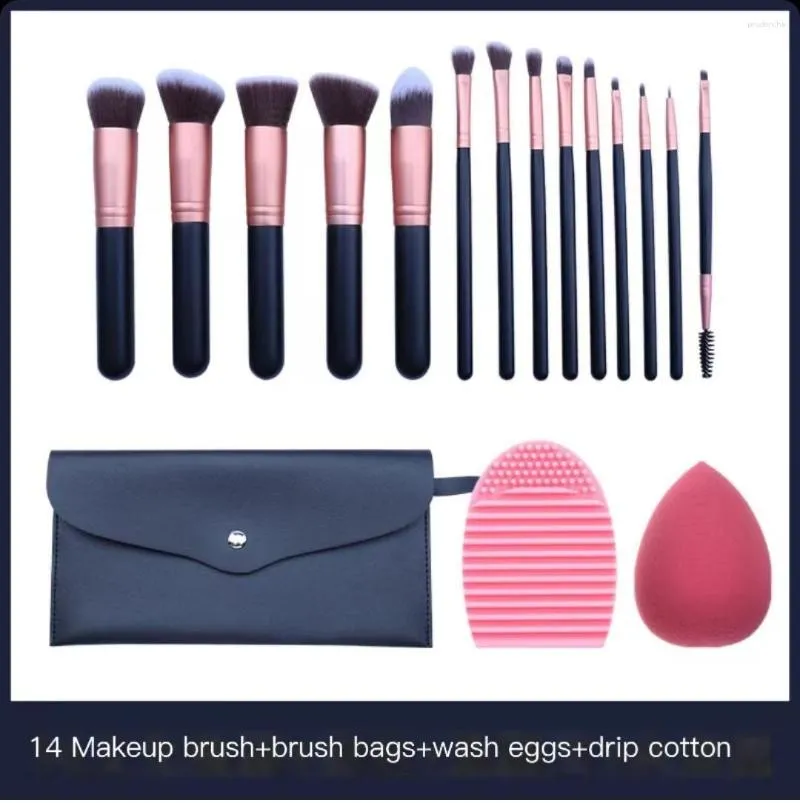 Makeup Borstes 14 Piece Brush Set Base Powder Concealer Eye Shadow Eyebrow Contour Combination Tool Beauty Egg