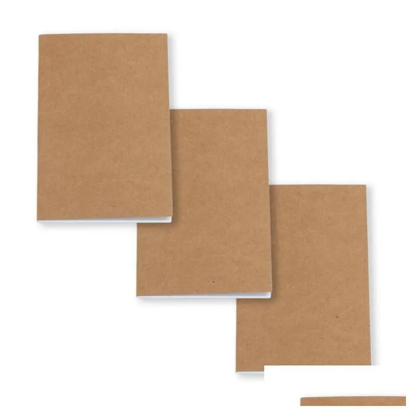 Notepads Blank Page Kraft Notebook Solid Color For Students School Children Writing Books Stationery Drop Delivery Office Business Ind Ot1V7