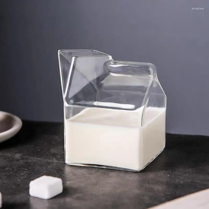 Storage Bottles Borosilicate Glass Cup 300ML Milk Box Influencer-style Beverage Bottle Okay For Microwave Oven