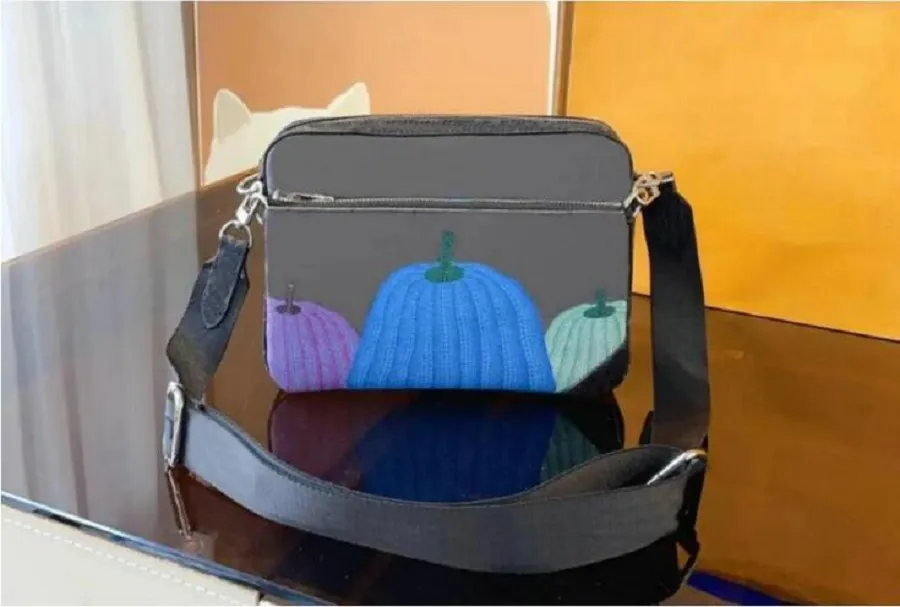 Bolsas de grife masculinas 3 pçs/conjunto Trio de couro genuíno preto flores bolsa mensageiro bolsa crossbody bolsa bolsas de ombro bolsas femininas carteiras bolsa walle