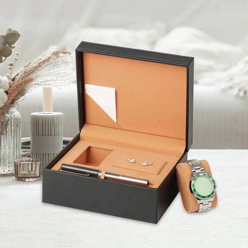 Watch Boxes Storage Box PU Leather Container Jewelry Display Case Bangle Holder For Watches Bracelet Girls Women Store