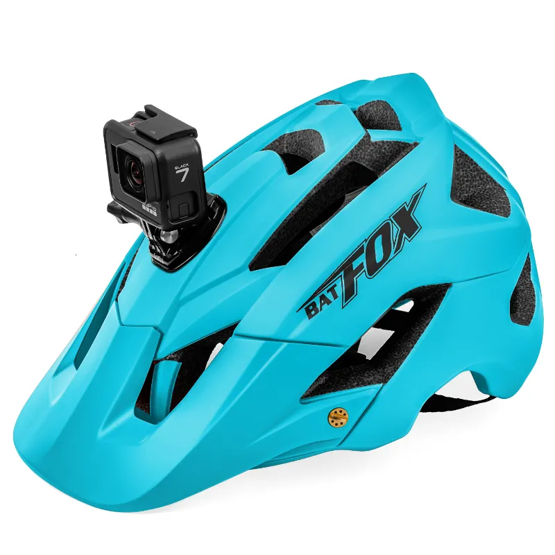 Fahrradhelme BATFOX Fahrradhelm Trail XC MTB Allterrain Bike OFFROAD ScheinwerferKamerahalterung Casco Ciclismo 230728