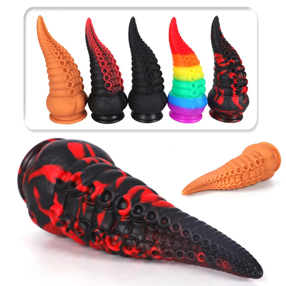 Tentacoli di polpo Plug Massaggio prostatico Buttplug Giocattoli sessuali per donna/uomo Enormi dildo anali in silicone_voghion.com