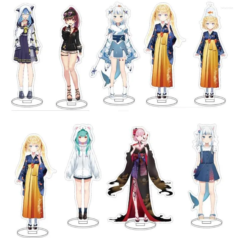 Nyckelringar Hololive Vtuber Anslut världen Acrylic Display Stand Model Office Desk Sign Gift Doll Collection Prop Figurfönster Förlängning