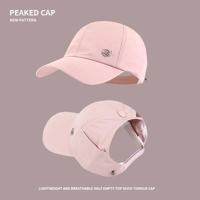 Fashion Designer Jewelry Baseball Cap With Hollow Top And High