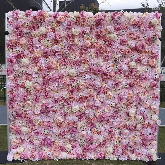 Dekorative Blumen Großhandel Design Blumenwanddekor Künstlicher Hintergrundstoff