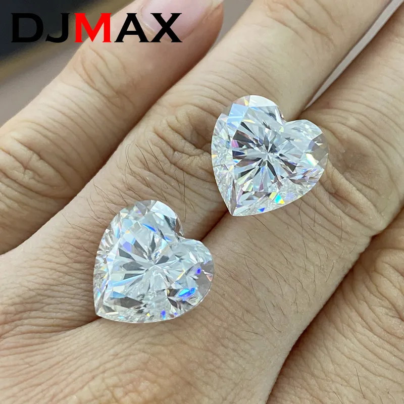 Свободные бриллианты DJMAX форма сердца свободные камни 4-12 мм D Цвет VVS1 Super White отличные бриллианты для женщин для женщин 230728