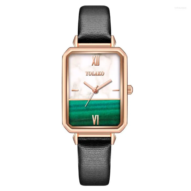 Horloges 2023 Lederen Band Casual Mode Elegante Kleine Groene Jurk Horloge Vrouwen Dames Elegante Polshorloge Relogio