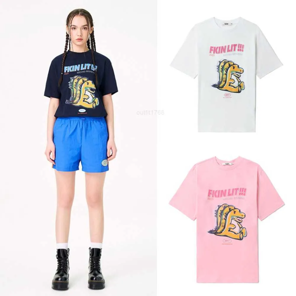 Nieuw Koreaans Leisure Little Dinosaur Print T-shirt voor dames