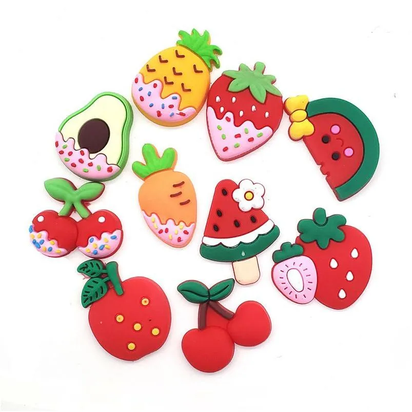 Shoe Parts Accessories Fruit Food Avocado Decorations Charm Buckle Jibitz For Clog Charms Wristband Buttons Drop Delivery Series Randomly