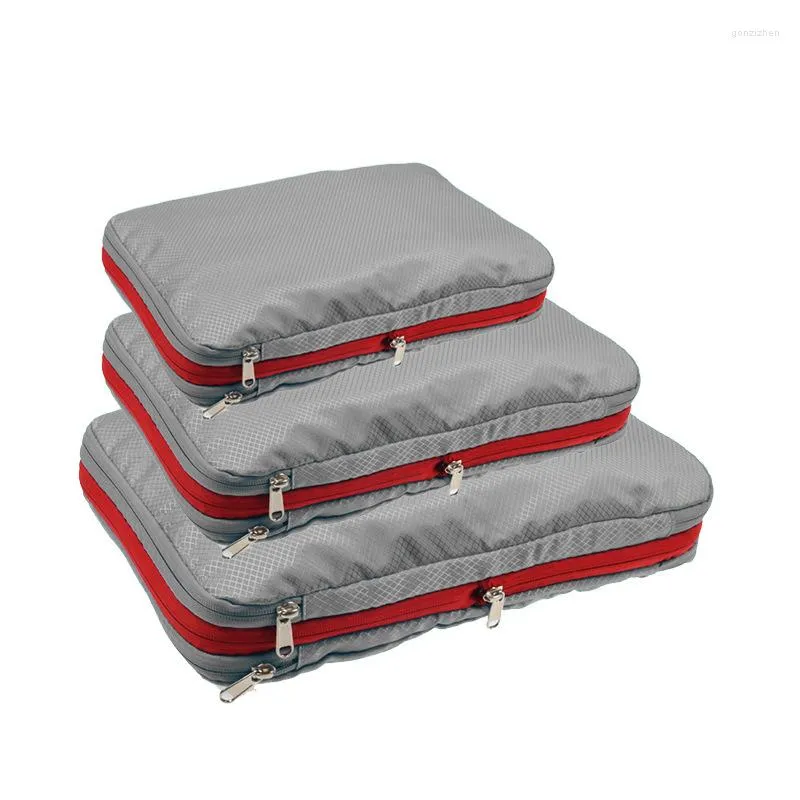 Förvaringspåsar nylonkomprimering packning kläder dubbel lager bärbart bagage stor kapacitet vattentät kubpåse förpackning för