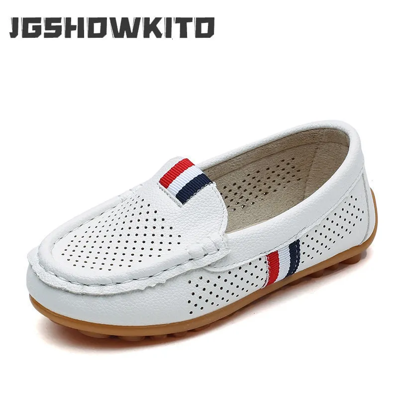 Sneakers JGSHOWKITO Boys Shoes Fashion Soft Flat Loafers For Toddler Boy Big Kids Sneakers Children Flats Breathable Moccasin Cutouts 230728